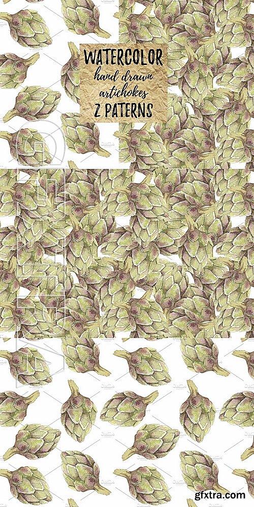 CM - 2 Watercolor artichoke patterns 1125061