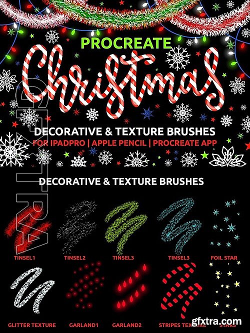 CM - 18 Procreate Christmas Brushes 1128770