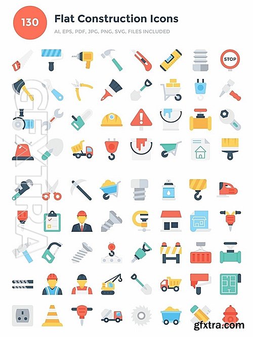 CM - 130 Flat Construction Icons 1117542