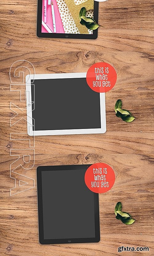 CM - iPad Mockup with a Small Leaves 1127704