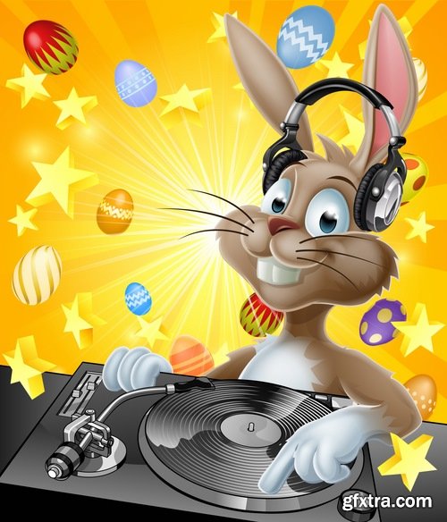 Collection of DJ cartoon image for t-shirts items 25 EPS