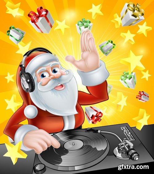 Collection of DJ cartoon image for t-shirts items 25 EPS