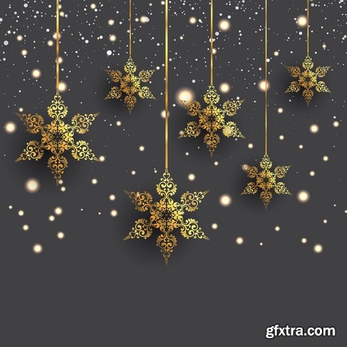 Collection of logo 2017 Christmas New Year background is card gift card 25 EPS