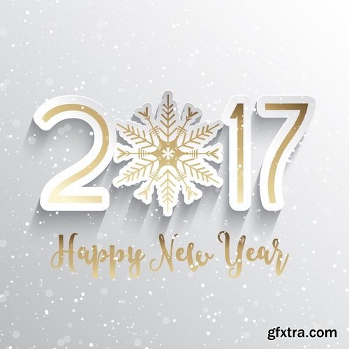 Collection of logo 2017 Christmas New Year background is card gift card 25 EPS