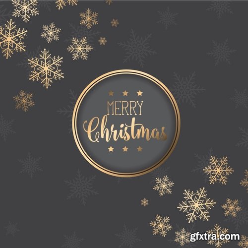 Collection of logo 2017 Christmas New Year background is card gift card 25 EPS