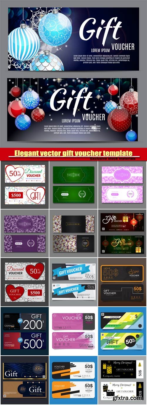 Elegant vector gift voucher template