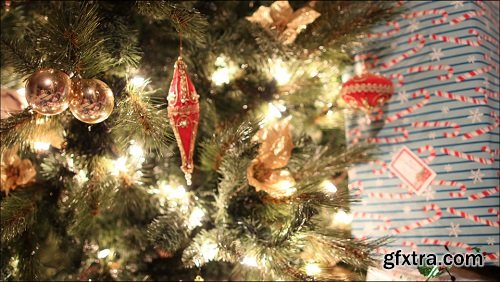 Christmas tree with presents timelapse