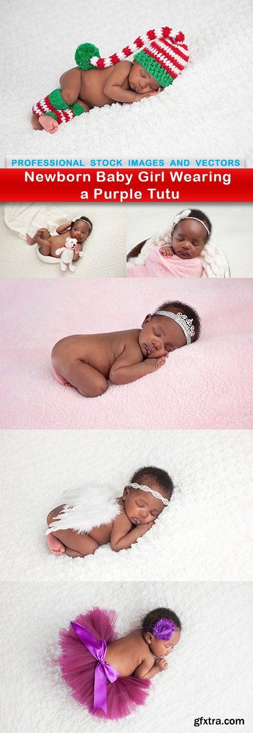 Newborn Baby Girl Wearing a Purple Tutu - 6 UHQ JPEG