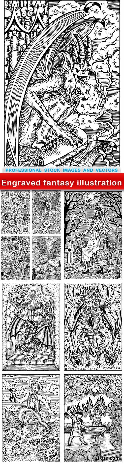 Engraved fantasy illustration -