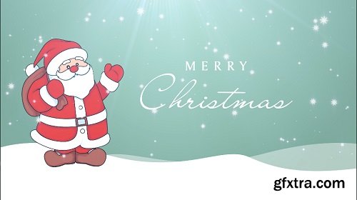 Waving santa merry christmas background