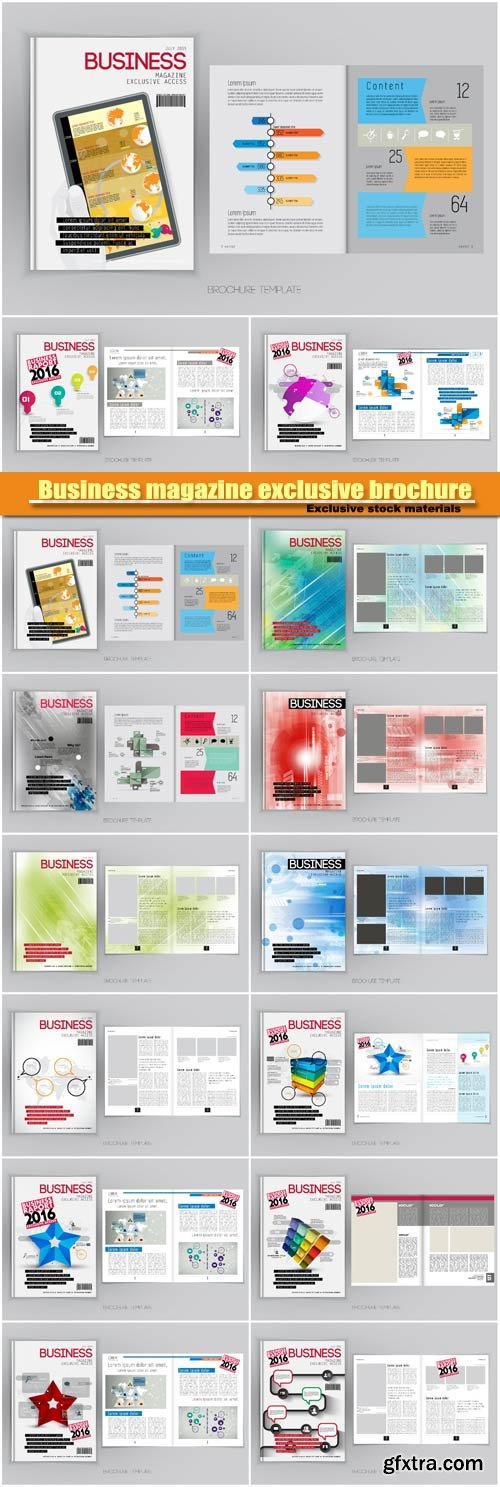 Business magazine exclusive brochure vector template