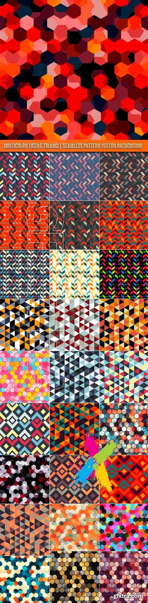 Multicolor zigzag triangle seamless pattern vector background