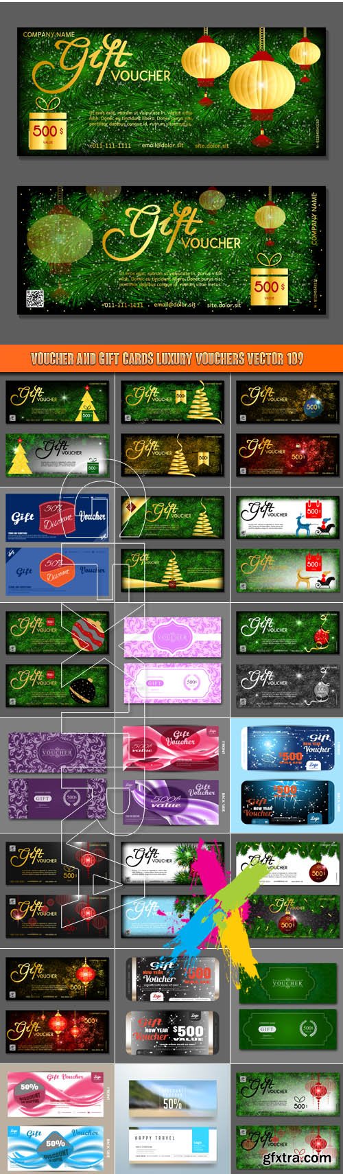 Voucher and gift cards luxury vouchers vector 109