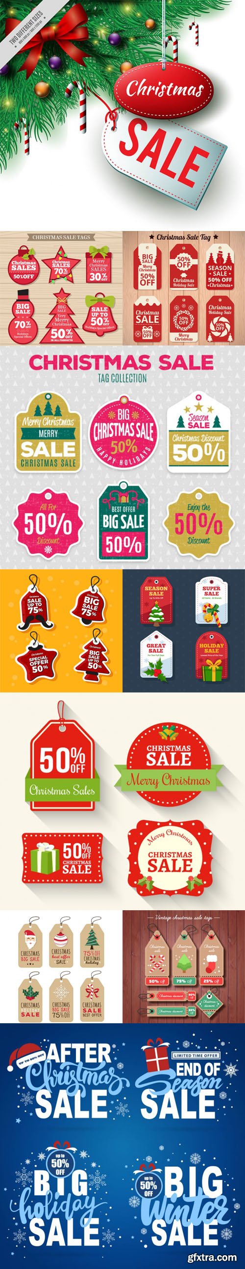 Collection of Christmas Sales - Tags & Labels Vector [AI/EPS]