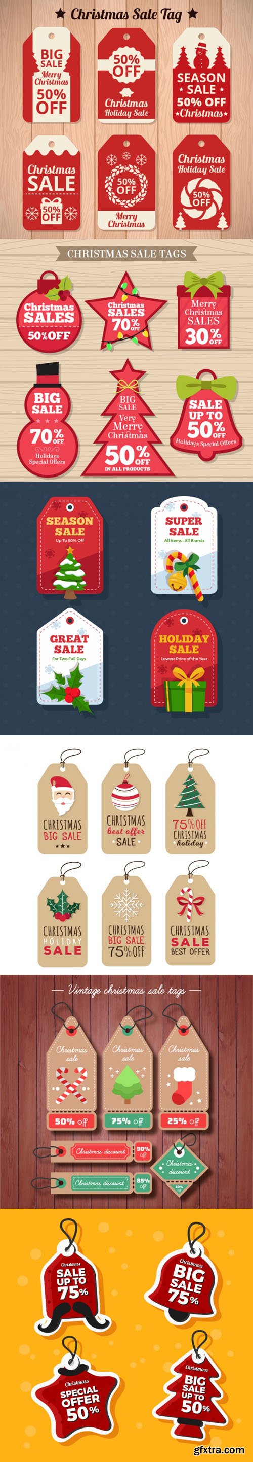 Collection of Christmas Sales - Tags & Labels Vector [AI/EPS]