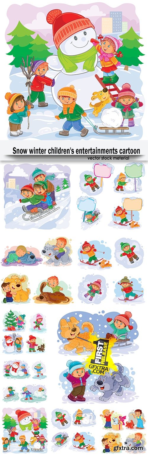 Snow winter children\'s entertainments cartoon