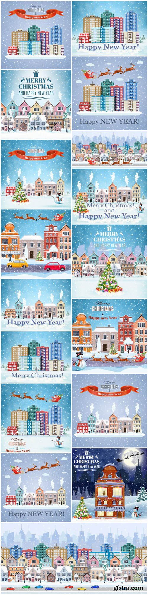 The Christmas fairy tale on the city street 2 - 17xEPS Vector Stock