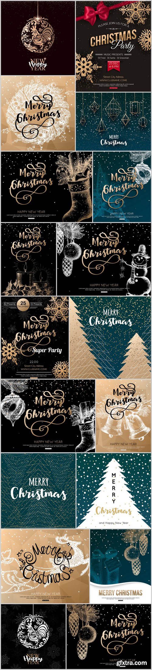 New Year 2017 & Christmas Design 21 - 18xEPS Vector Stock