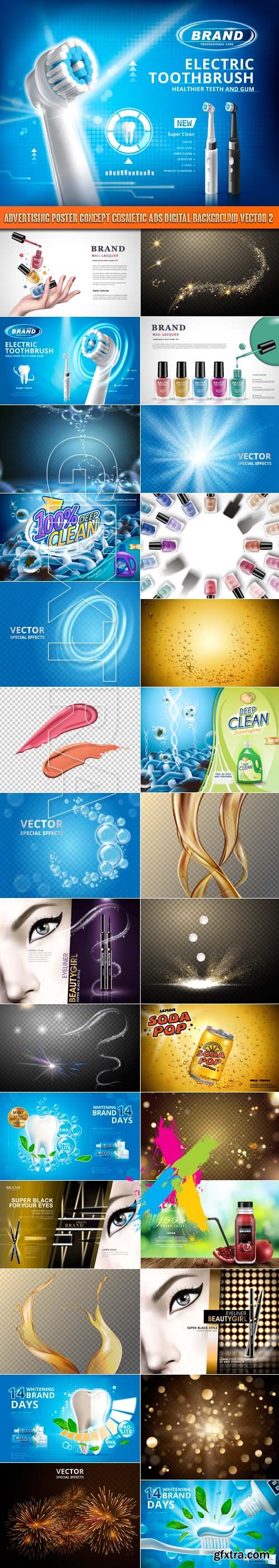 Advertising Poster Concept Cosmetic ads digital background vector 2