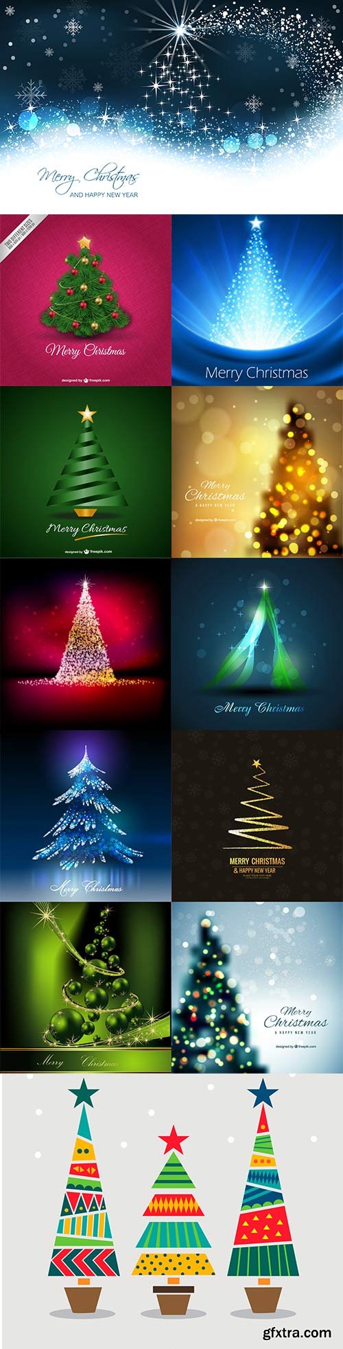 Christmas tree vector - 4