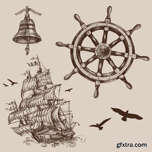 Marine sketches - Stock Vectors