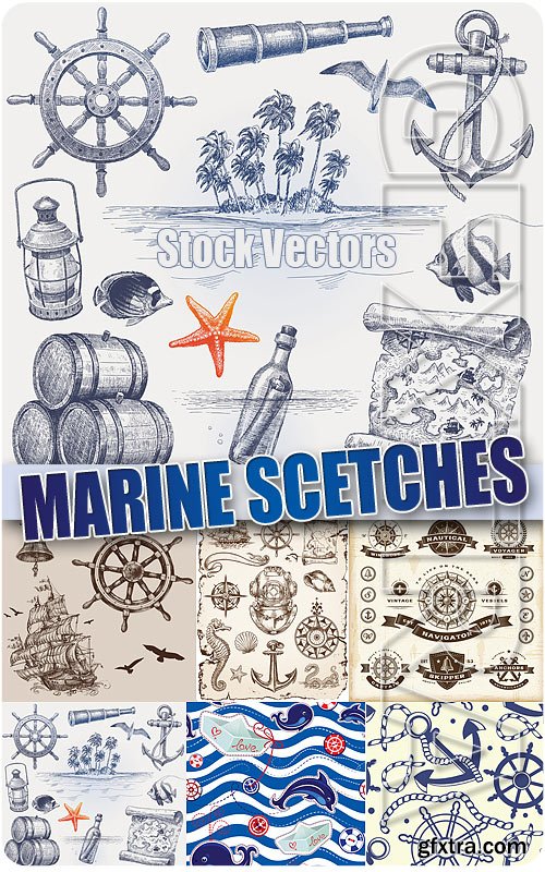 Marine sketches - Stock Vectors