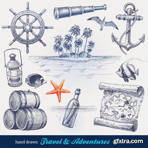 Marine sketches - Stock Vectors