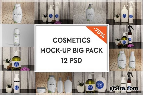 CreativeMarket Cosmetics Mock-up Big Pack 1121060