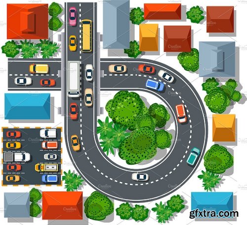 CreativeMarket City top view Bundle map city 1121360