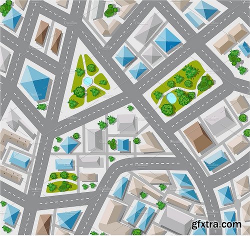 CreativeMarket City top view Bundle map city 1121360