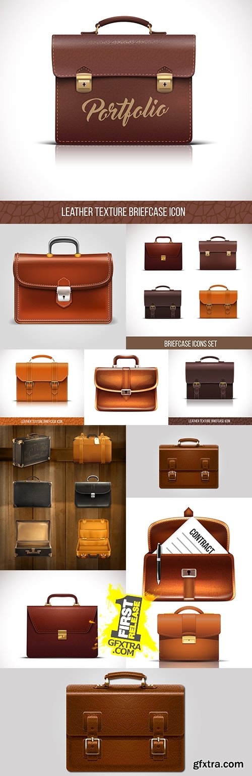 Classical leather briefcase businessman