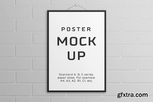 CreativeMarket Poster Mock Up – A/B/C Paper Sizes 1122951