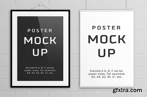 CreativeMarket Poster Mock Up – A/B/C Paper Sizes 1122951