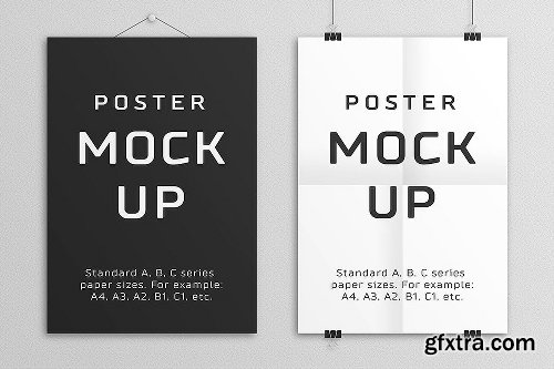 CreativeMarket Poster Mock Up – A/B/C Paper Sizes 1122951