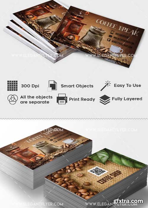 Coffee Shop V2 Premium Business card PSD Template