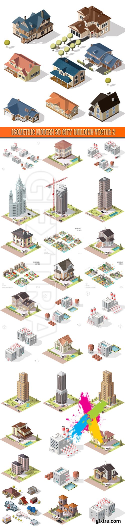 Isometric modern 3D city building vector 2