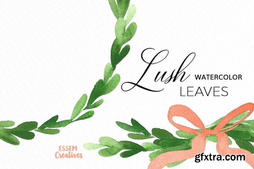 CreativeMarket Watercolor Leaves & Wreaths - Olive 1121993