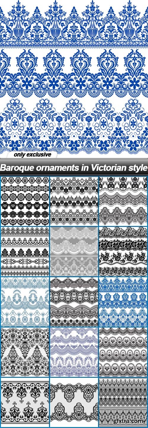 Baroque ornaments in Victorian style - 15 EPS