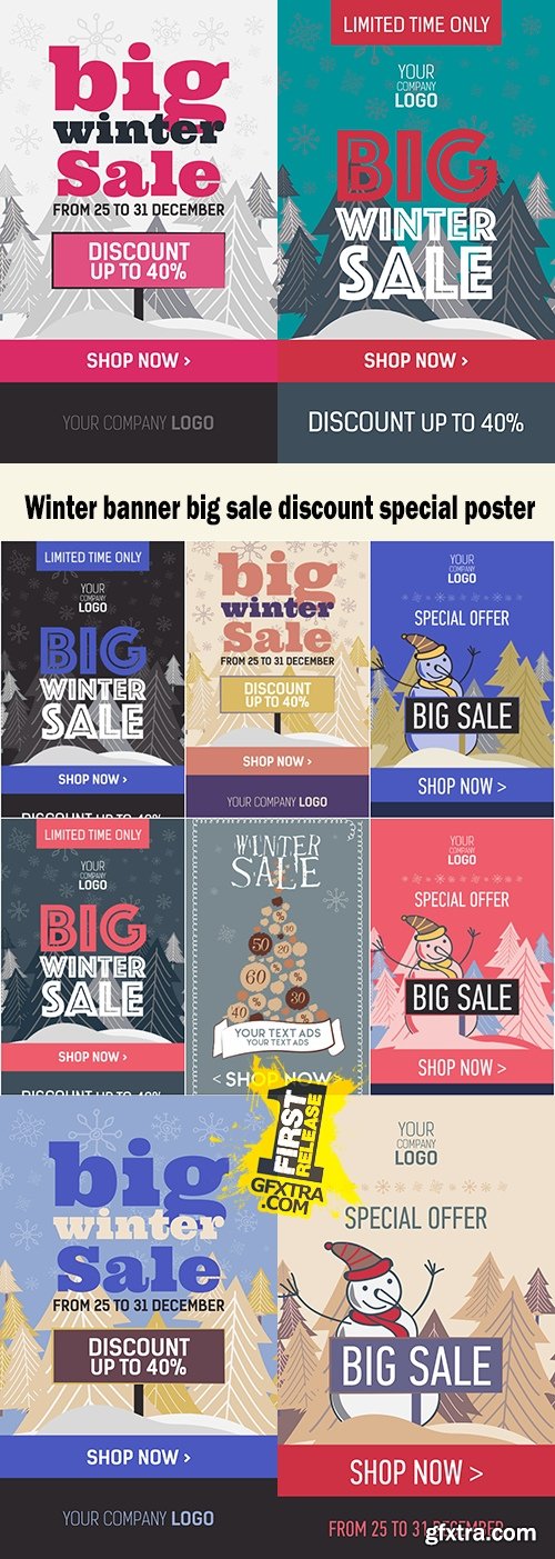 Winter banner big sale discount special poster