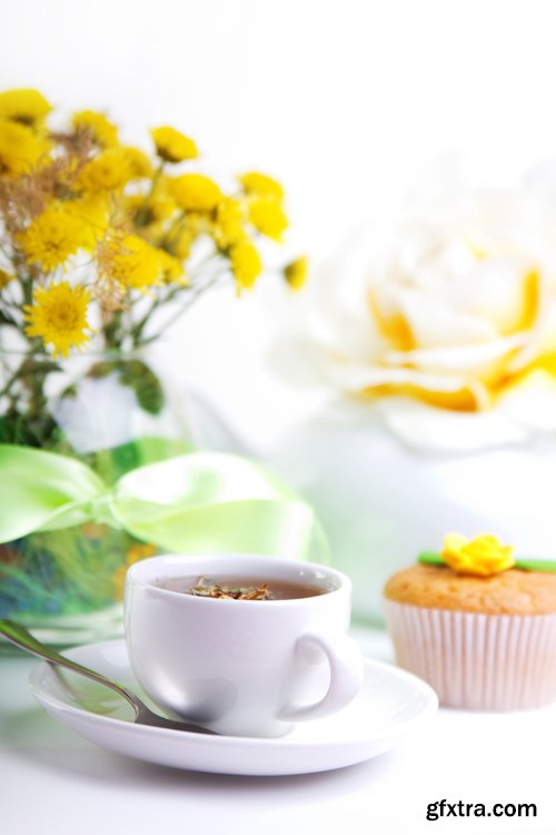 Tea and cake - UHQ Stock Photo