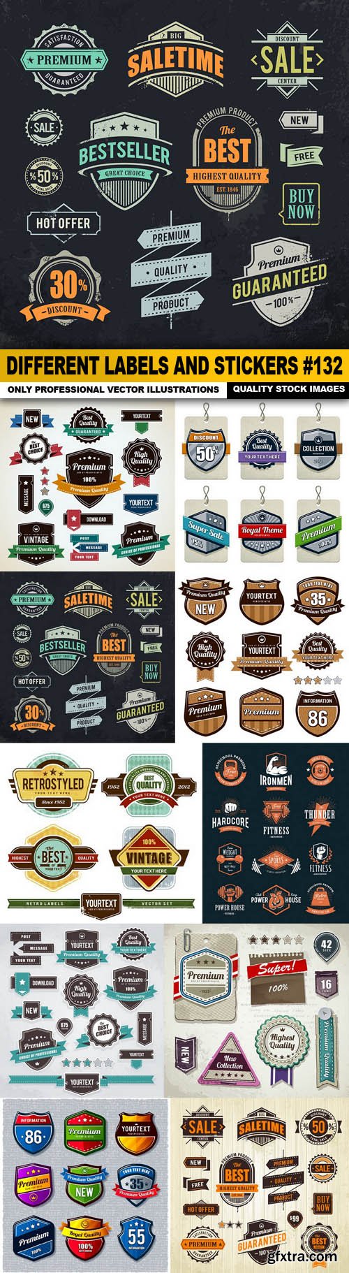 Different Labels And Stickers #132 - 10 Vector