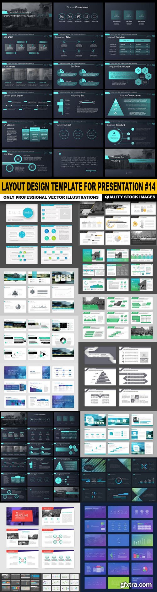 Layout Design Template For Presentation #14 - 15 Vector