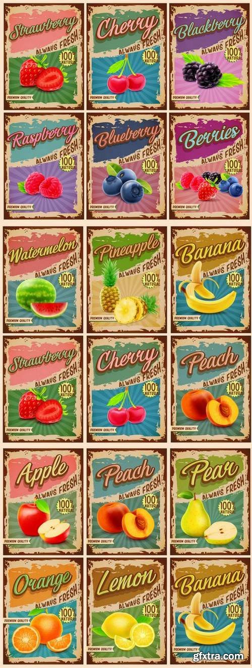 Fruits Vintage Banner