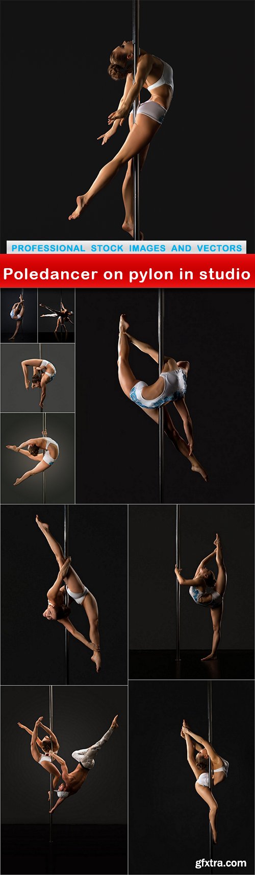 Poledancer on pylon in studio - 10 UHQ JPEG