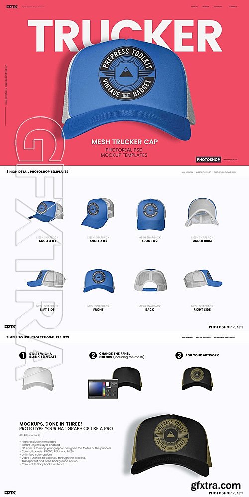 CM - Trucker Cap Photoshop Template 1129276