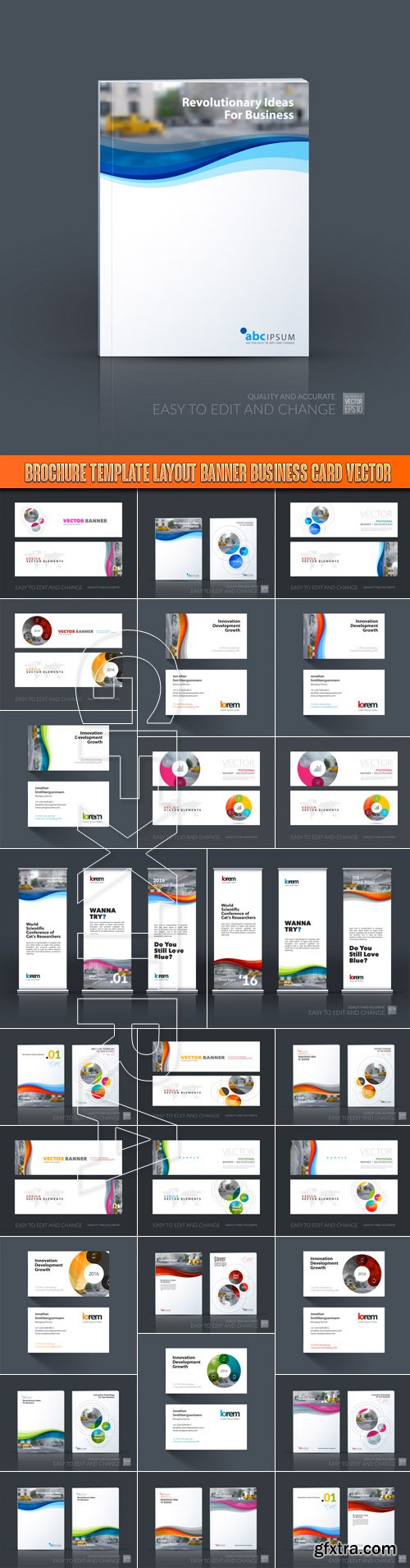 Brochure template layout banner business card vector