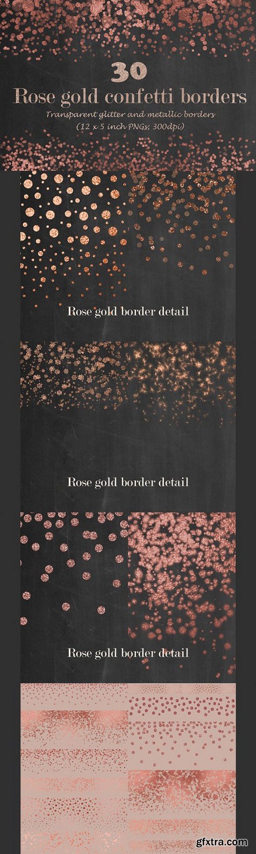 CM - Rose gold confetti borders 1110062