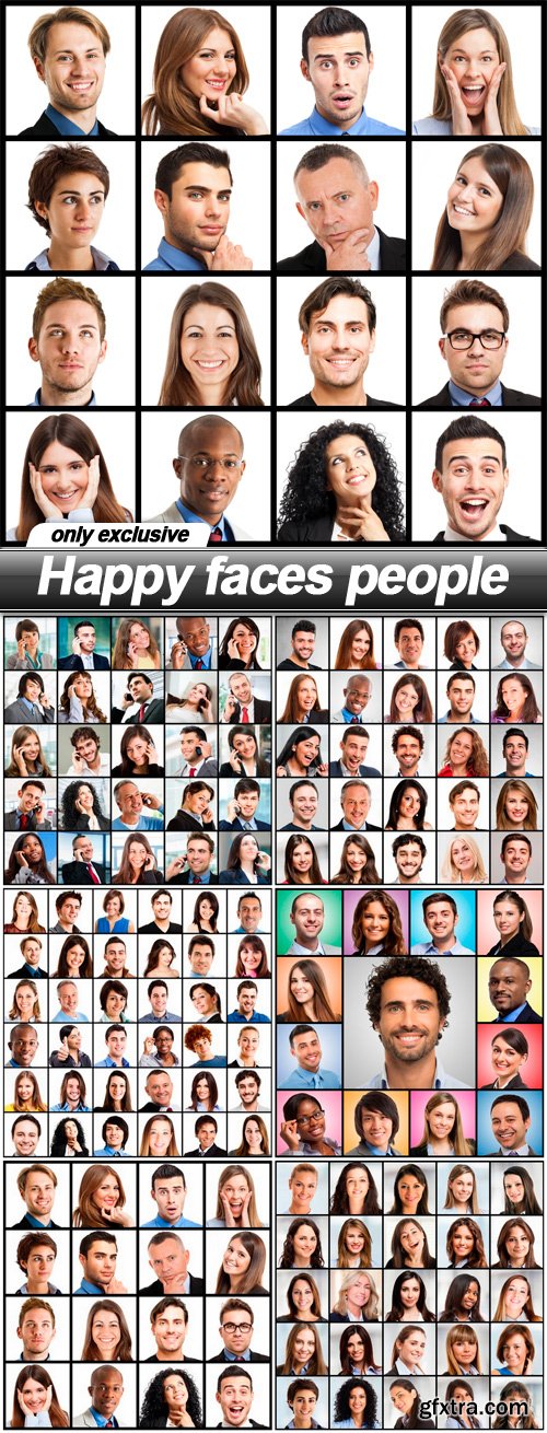 Happy faces people - 6 UHQ JPEG