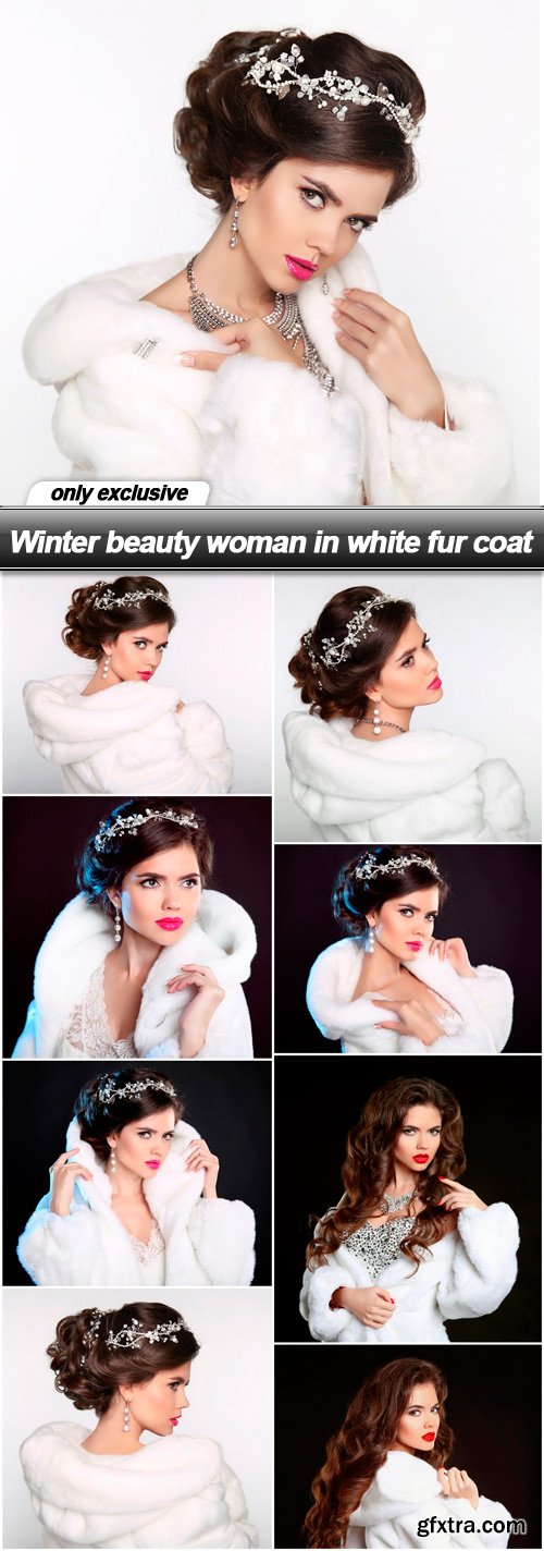 Winter beauty woman in white fur coat - 9 UHQ JPEG