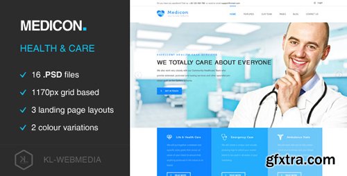 ThemeForest - Medicon - Health Care PSD Template 11259268